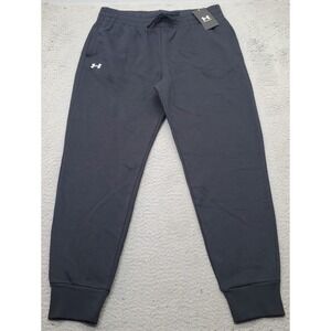 Under Armour Jogger Pants Mens Large Black Gym Running Drawstring Tapered Leg